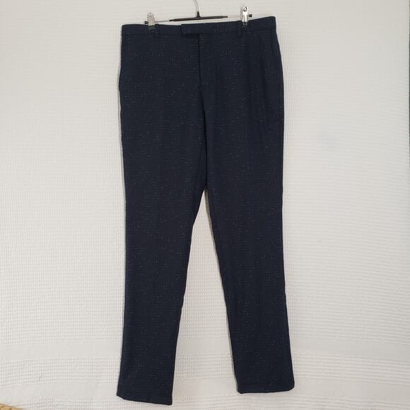 Twisted Tailor Pants Mens 34R Navy Nep Brenes Slim Fit Suit Trousers Dress Party - Picture 1 of 16